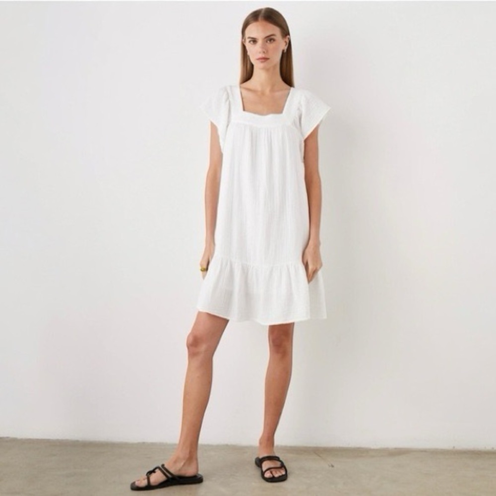 Rails Everdeen Gauzy Cotton Flutter Sleeve Mini Dress